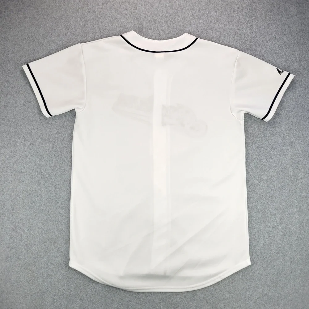 Majestic Cleveland Indians Baseball Jersey Youth XL White Button Front Y6401